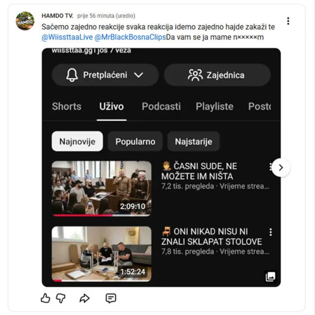 Hamdaga hoće da radi reakcije