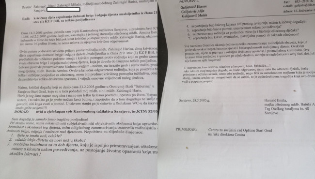 Krivična prijava protiv Harisa Zahiragića otkriva detalje brutalnog vršnjačkog nasilja u OŠ "Saburina"